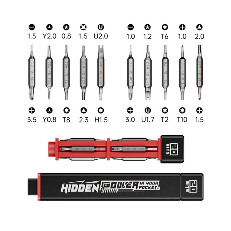 JAKEMY JM-8195 21 in 1 S-2 Bits Square Handle Design Screwdriver(Black) - free shipping - PMC TechLife - Order now!