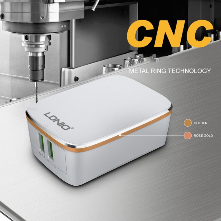 LDNIO A2204 2 in 1 12W Dual USB Interface Travel Charger Mobile Phone Charger with 8 Pin Data Cable, EU Plug - free shipping - PMC TechLife - Order now!