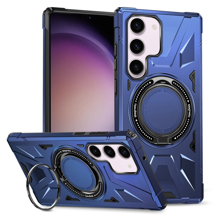 For Samsung Galaxy S23+ 5G MagSafe Magnetic Shockproof Phone Case with Ring Holder(Navy Blue) - Galaxy S23+ 5G Cases by PMC TechLife | Online Shopping South Africa | PMC TechLife