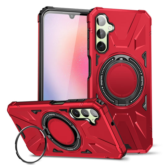 For Samsung Galaxy A54 5G MagSafe Magnetic Shockproof Phone Case with Ring Holder(Red) - Galaxy Phone Cases by PMC Jewellery | Online Shopping South Africa | PMC Jewellery