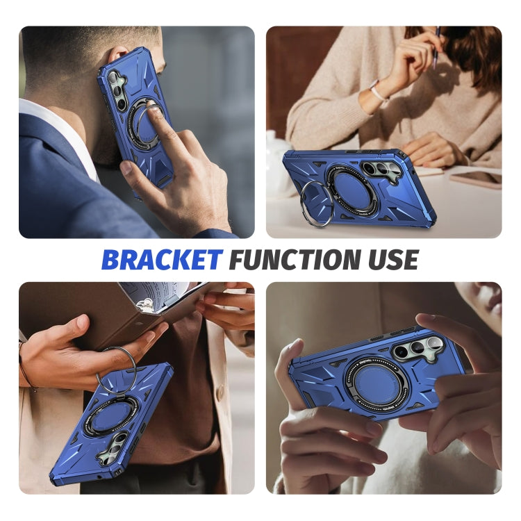 For Samsung Galaxy A15 MagSafe Magnetic Shockproof Phone Case with Ring Holder(Navy Blue) - Galaxy Phone Cases by PMC Jewellery | Online Shopping South Africa | PMC Jewellery