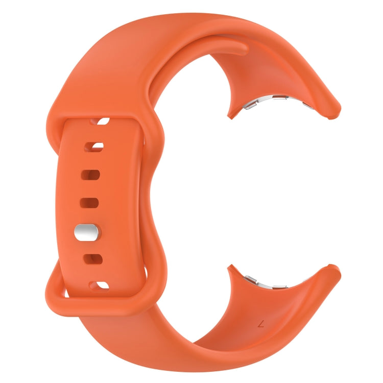 For Google Pixel Watch 2 Solid Color Silicone Watch Band, Size:S Size(Orange) - Watch Bands by PMC Jewellery | Online Shopping South Africa | PMC Jewellery