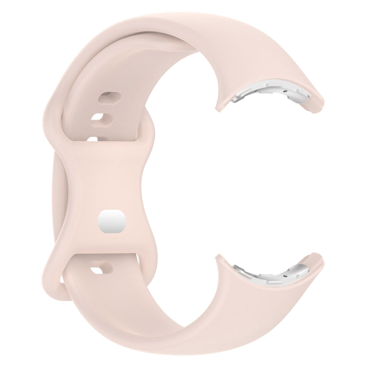 For Google Pixel Watch 2 Solid Color Silicone Watch Band, Size:L Size(Pink) - Watch Bands by PMC TechLife | Online Shopping South Africa | PMC TechLife