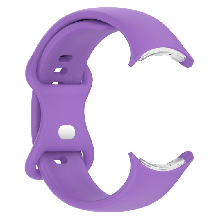 For Google Pixel Watch 2 Solid Color Silicone Watch Band, Size:L Size(Purple) - Watch Bands by PMC TechLife | Online Shopping South Africa | PMC TechLife