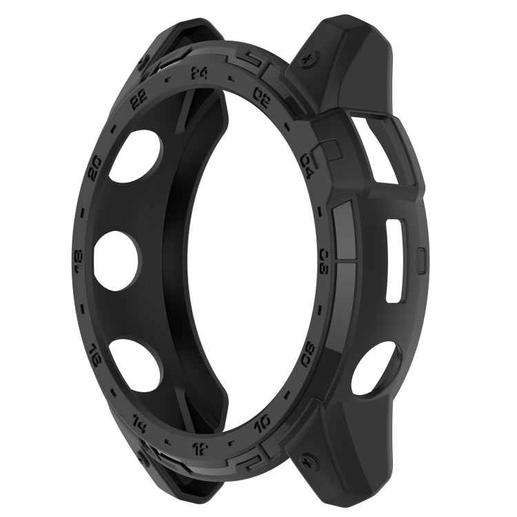 For Garmin Tactix 7 Amoled Armor Hollow TPU Watch Protective Case(Black) - Watch Cases by PMC Jewellery | Online Shopping South Africa | PMC Jewellery