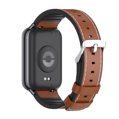 For Xiaomi Mi Band 8 Pro Mijobs TPU Leather Watch Band(Brown Black) - Watch Bands by MIJOBS | Online Shopping South Africa | PMC Jewellery