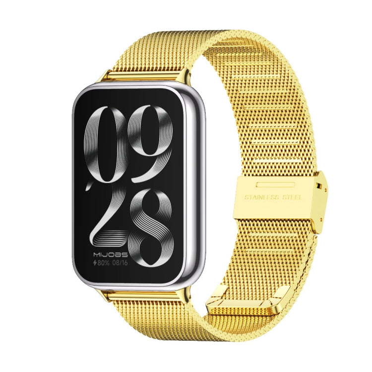 For Xiaomi Mi Band 8 Pro Mijobs Milan Buckle Stainless Steel Watch Band(Gold) - Watch Bands by MIJOBS | Online Shopping South Africa | PMC Jewellery