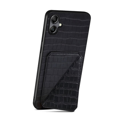 For Samsung Galaxy S23+ 5G Denior Imitation Crocodile Leather Back Phone Case with Holder(Black) - Galaxy S23+ 5G Cases by Denior | Online Shopping South Africa | PMC Jewellery