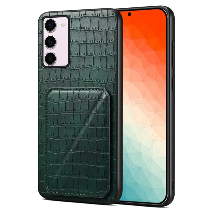 For Samsung Galaxy S24+ 5G Denior Imitation Crocodile Leather Back Phone Case with Holder(Green) - Galaxy S24+ 5G Cases by Denior | Online Shopping South Africa | PMC Jewellery