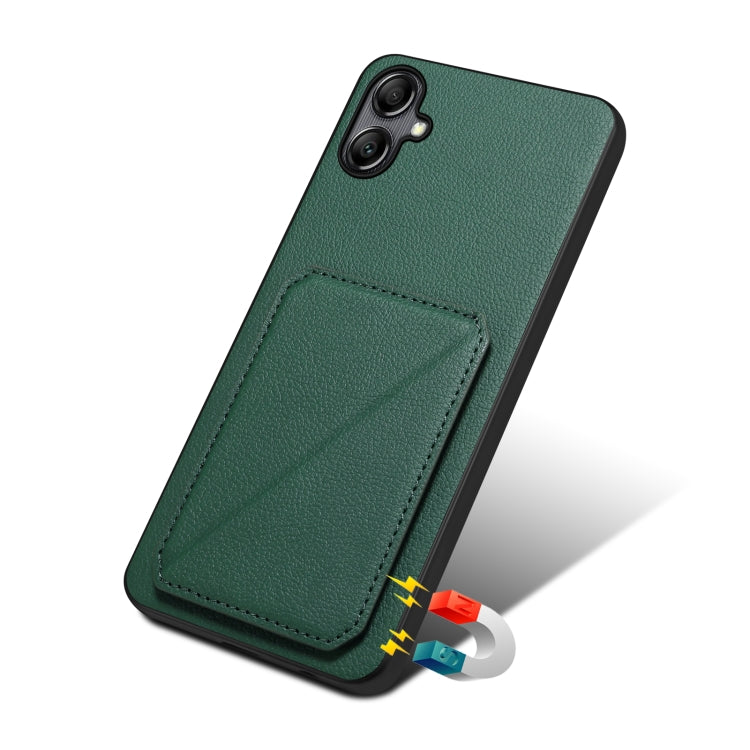 For Samsung Galaxy S23 Ultra 5G Denior Imitation Calf Leather Back Phone Case with Holder(Green) - Galaxy S23 Ultra 5G Cases by Denior | Online Shopping South Africa | PMC Jewellery