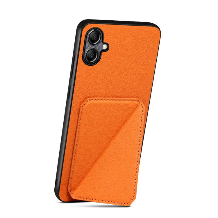 For Samsung Galaxy S24 5G Denior Imitation Calf Leather Back Phone Case with Holder(Orange) - Galaxy S24 5G Cases by Denior | Online Shopping South Africa | PMC Jewellery