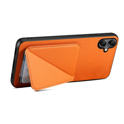 For Samsung Galaxy S24+ 5G Denior Imitation Calf Leather Back Phone Case with Holder(Orange) - Galaxy S24+ 5G Cases by Denior | Online Shopping South Africa | PMC Jewellery