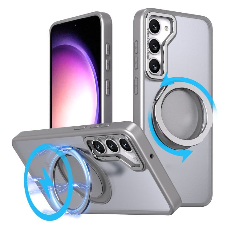 For Samsung Galaxy S23 5G 360-degree Rotating MagSafe Magnetic Holder Phone Case(Titanium Grey) - Galaxy S23 5G Cases by PMC Jewellery | Online Shopping South Africa | PMC Jewellery