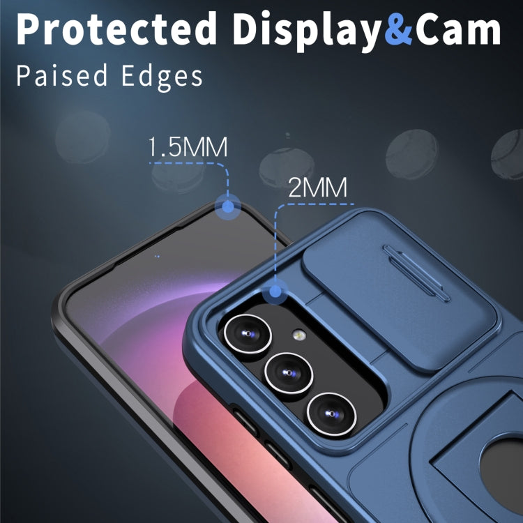For Samsung Galaxy S23 FE 5G Camshield MagSafe Ring Holder Armor Phone Case(Blue) - Galaxy S23 FE 5G Cases by PMC TechLife | Online Shopping South Africa | PMC TechLife