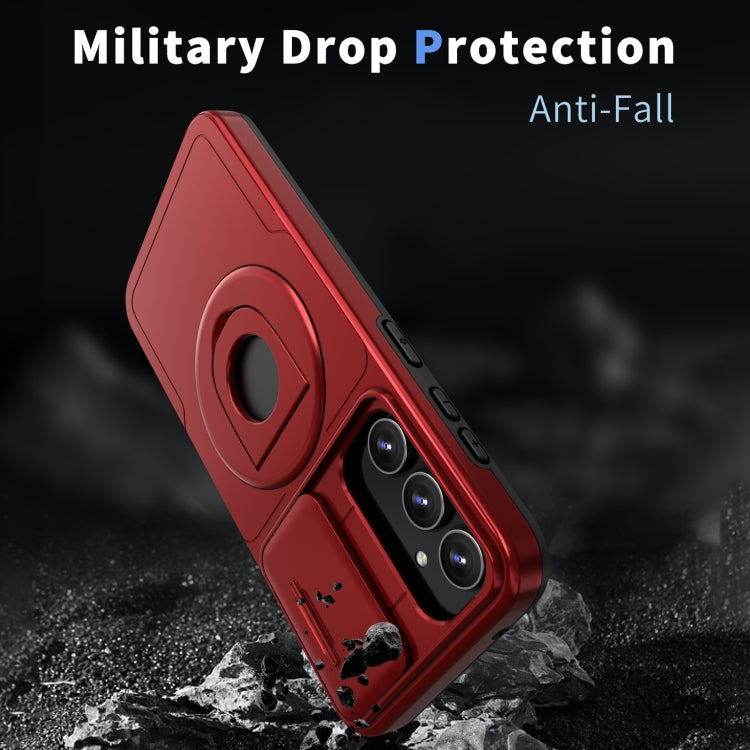 For Samsung Galaxy S23 FE 5G Camshield MagSafe Ring Holder Armor Phone Case(Red) - Galaxy S23 FE 5G Cases by PMC TechLife | Online Shopping South Africa | PMC TechLife