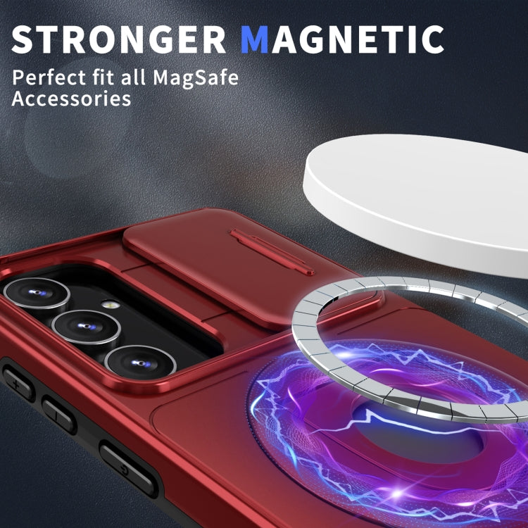 For Samsung Galaxy S23 FE 5G Camshield MagSafe Ring Holder Armor Phone Case(Red) - Galaxy S23 FE 5G Cases by PMC TechLife | Online Shopping South Africa | PMC TechLife