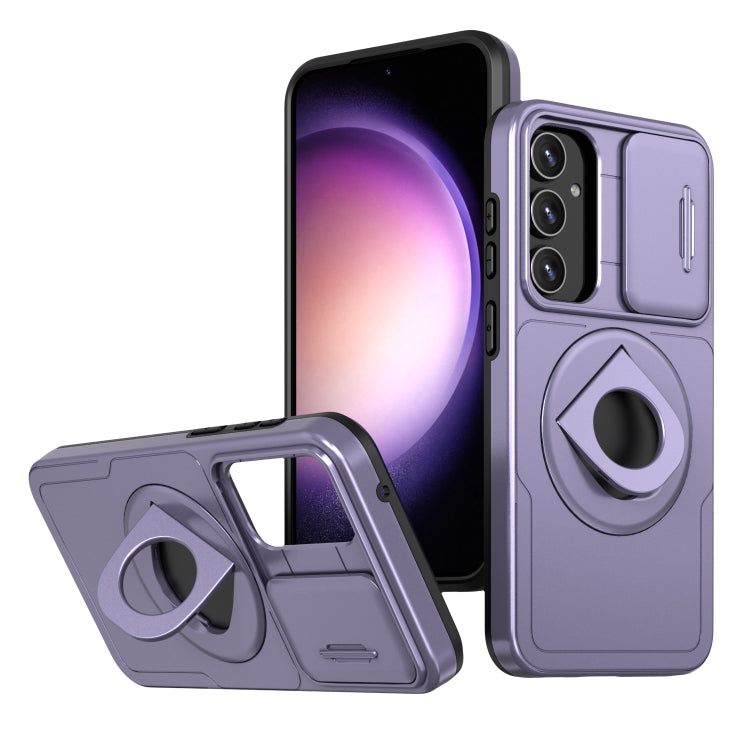 For Samsung Galaxy S22+ 5G Camshield MagSafe Ring Holder Armor Phone Case(Puple) - free shipping - PMC TechLife - Order now!