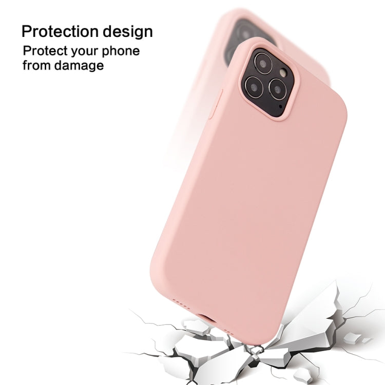 For iPhone 12 / 12 Pro Solid Color Liquid Silicone Shockproof Protective Case(Carmine) - iPhone 12 / 12 Pro Cases by PMC Jewellery | Online Shopping South Africa | PMC Jewellery