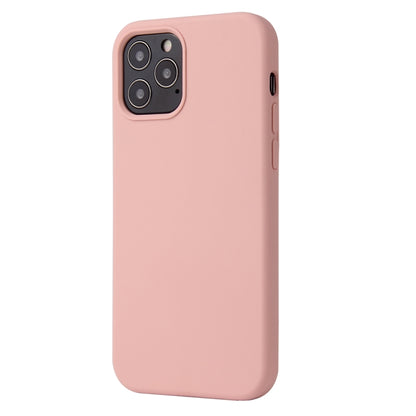 For iPhone 12 / 12 Pro Solid Color Liquid Silicone Shockproof Protective Case(Sakura Pink) - iPhone 12 / 12 Pro Cases by PMC Jewellery | Online Shopping South Africa | PMC Jewellery