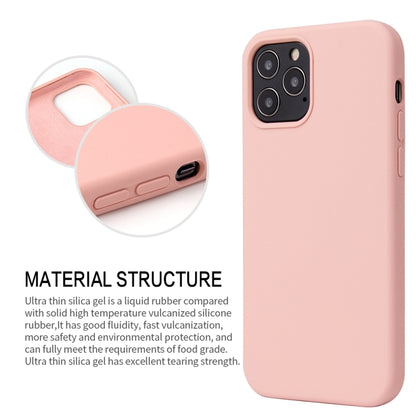 For iPhone 12 / 12 Pro Solid Color Liquid Silicone Shockproof Protective Case(Sakura Pink) - iPhone 12 / 12 Pro Cases by PMC Jewellery | Online Shopping South Africa | PMC Jewellery