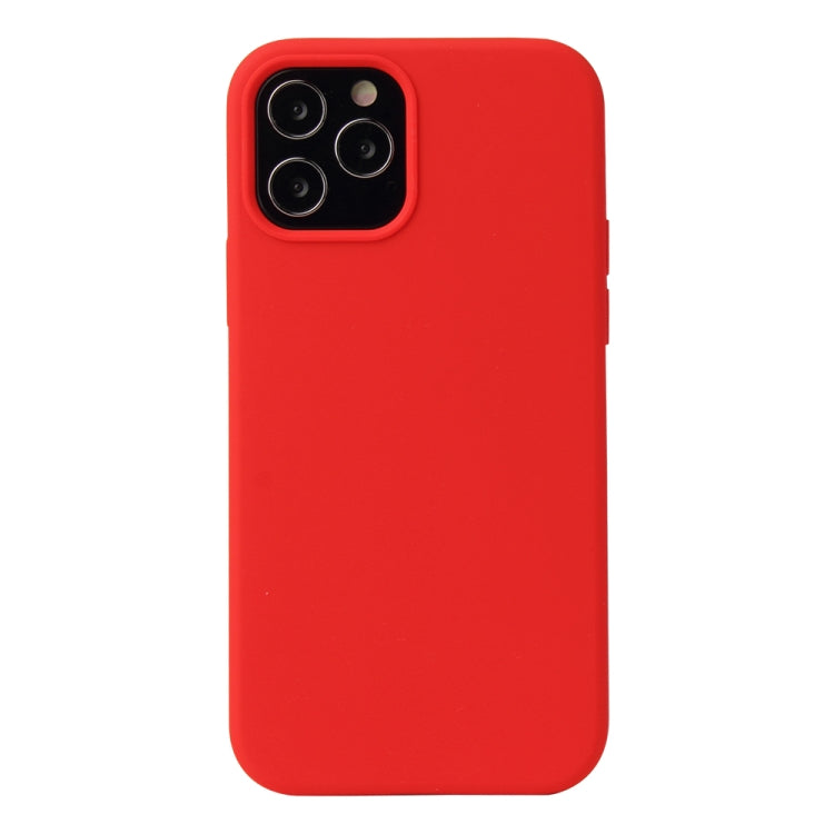 For iPhone 12 / 12 Pro Solid Color Liquid Silicone Shockproof Protective Case(Country Red) - iPhone 12 / 12 Pro Cases by PMC Jewellery | Online Shopping South Africa | PMC Jewellery