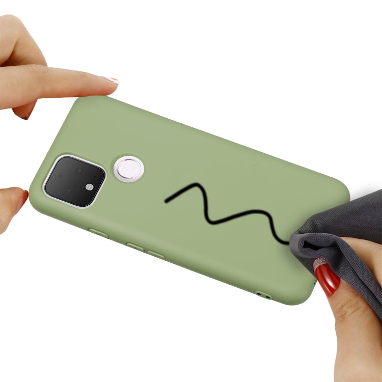 For Google Pixel 4a 5G Pure Color Liquid Silicone Shockproof Full Coverage Case(Green) - Google Cases by PMC TechLife | Online Shopping South Africa | PMC TechLife