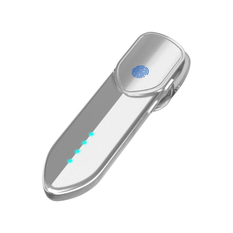 V19S Bluetooth 5.0 Business Style Fingerprint Touch Bluetooth Earphone(Silver) - Bluetooth Earphone by PMC TechLife | Online Shopping South Africa | PMC TechLife
