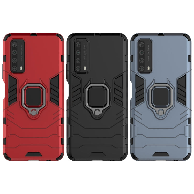 For Huawei P Smart (2021) PC + TPU Shockproof Protective Case with Magnetic Ring Holder(Red) - free shipping - PMC TechLife - Order now!