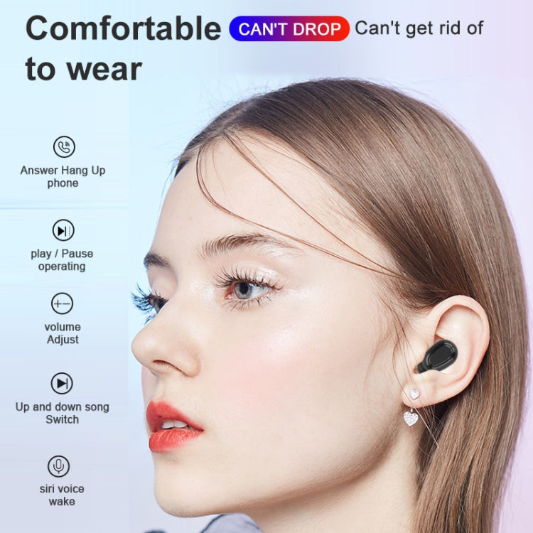 L21 Pro IPX7 Waterproof Wireless Bluetooth Earphone with Charging Box & Digital Display, Support Siri & Call(White) - Bluetooth Earphone by PMC Jewellery | Online Shopping South Africa | PMC Jewellery