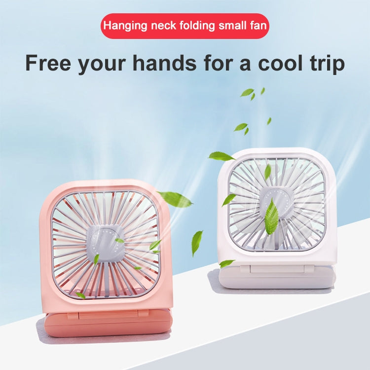 F20 Electroplating Handheld Fan Portable Desktop Folding Mute USB Hanging Neck Fan (Pink) - free shipping - PMC TechLife - Order now!