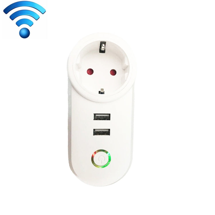 SA-002 2 USB Ports + 1 EU Socket WiFi Smart Power Plug Socket, Compatible with Alexa and Google Home, AC 110V-230V, EU Plug - Smart Socket by PMC Jewellery | Online Shopping South Africa | PMC Jewellery