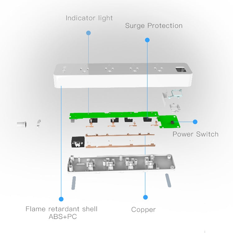 10A Home Smart WiFi Power Strip Surge Protector 4 Outlet Wireless Power Extension Socket, Support APP Operation & Timing Switch, US Plug - Smart Socket by PMC Jewellery | Online Shopping South Africa | PMC Jewellery