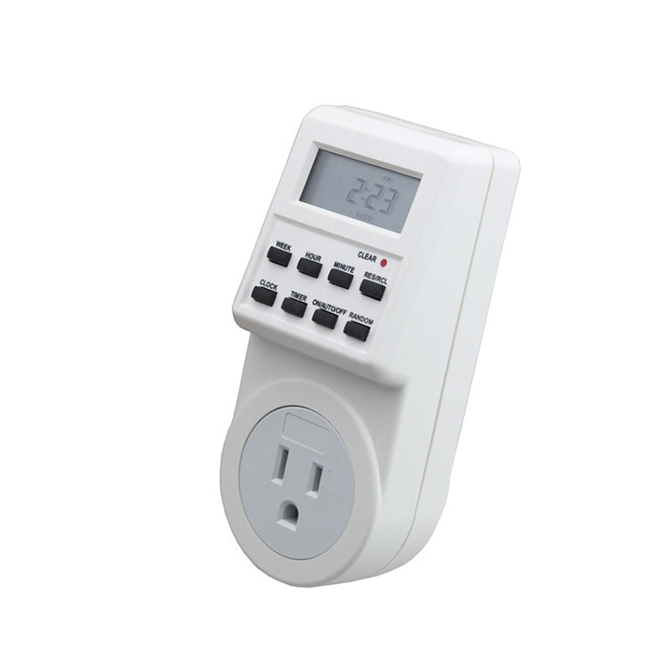 AC 120V Smart Home Plug-in LCD Display Clock Summer Time Function 12/24 Hours Changeable Timer Switch Socket, US Plug - free shipping - PMC TechLife - Order now!