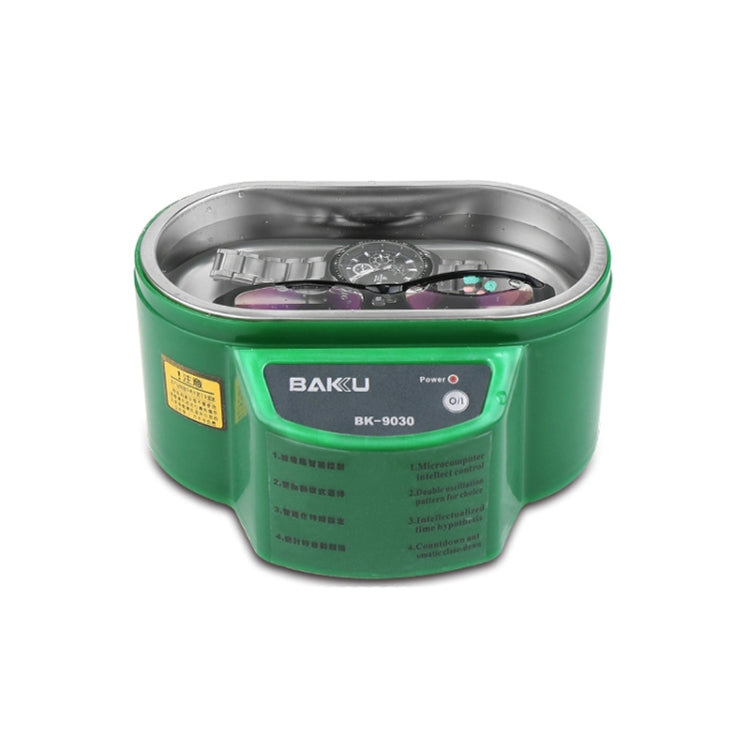 BAKU BK-9030 30W 0.8L LCD Display Ultrasonic Cleaner, AC 220V, EU Plug(Green) - Ultrasonic Cleaner by BAKU | Online Shopping South Africa | PMC Jewellery | Buy Now Pay Later Mobicred