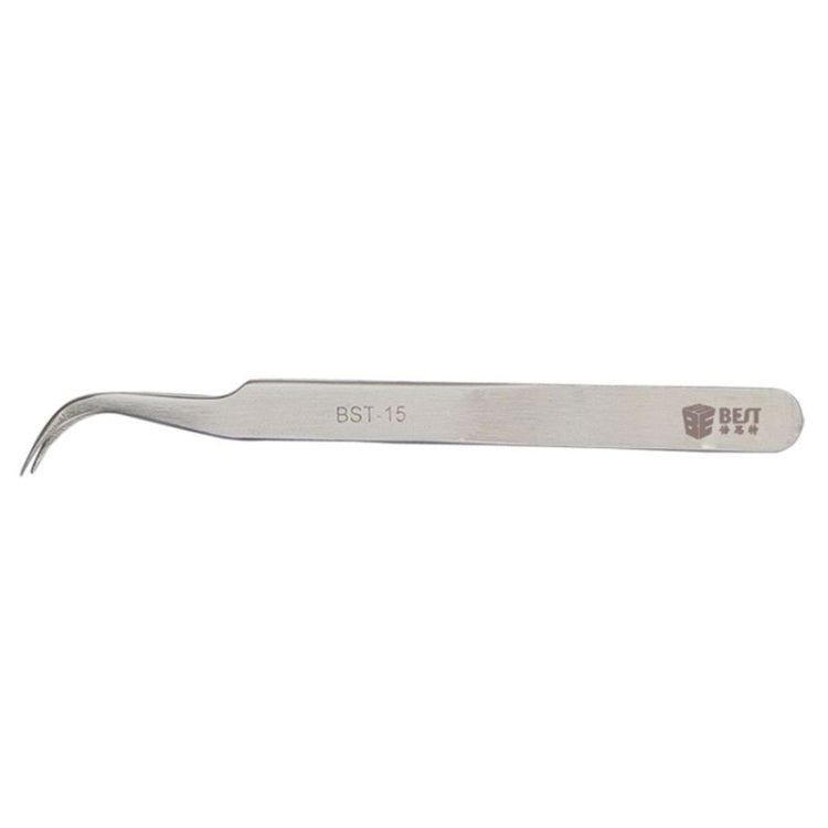 BEST BST-15L Brushed stainless steel tweezers - Tweezers by BEST | Online Shopping South Africa | PMC Jewellery