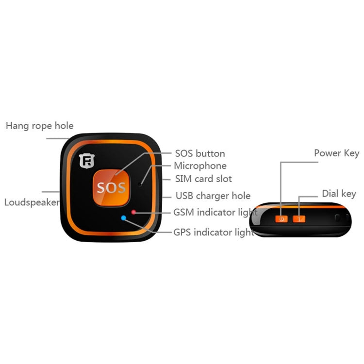 REACHFAR V28 Necklace Style GSM Mini LBS WiFi AGPS Tracker SOS Communicator(Black) - free shipping - PMC TechLife - Order now!