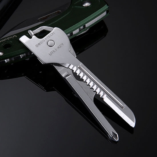 SWISS+TECH Stainless Steel 6 in 1 Multi-function Outdoor Key Chain, Foldable Mini Tools Key Ring - Mountaineering Outfit by PMC TechLife | Online Shopping South Africa | PMC TechLife