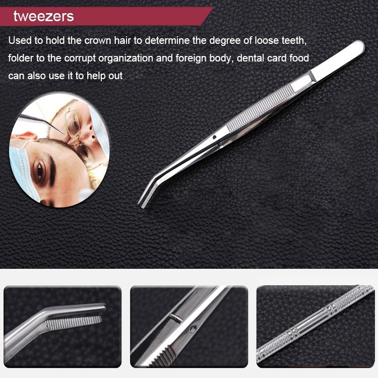 4 in 1 Dental Tool Set (Stainless Steel Probe + Hoe-shaped Dentist + Dental Tweezers + Mouth Mirror) - Dental Tools by PMC Jewellery | Online Shopping South Africa | PMC Jewellery