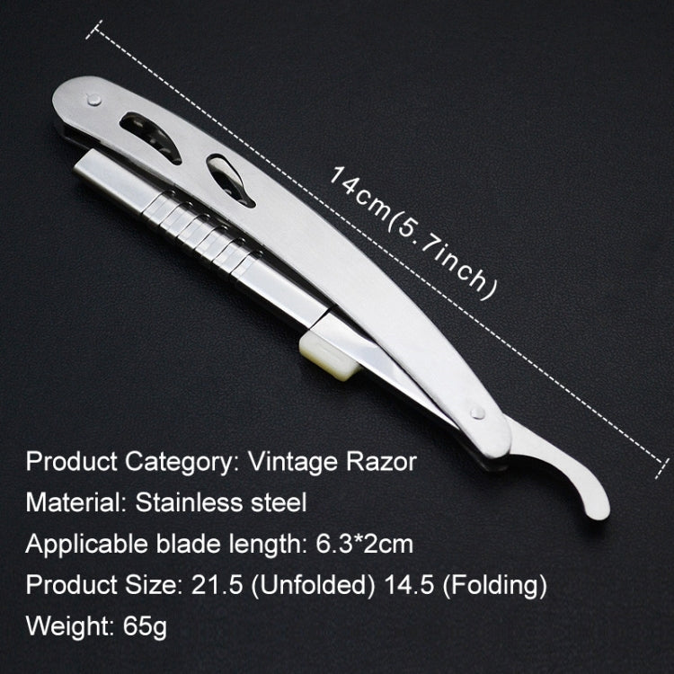 Vintage Manual Razor Blade Holder Shaving Eyebrow Chimer Haircut Blade Holder(Silver) - Manual Razor by PMC Jewellery | Online Shopping South Africa | PMC Jewellery