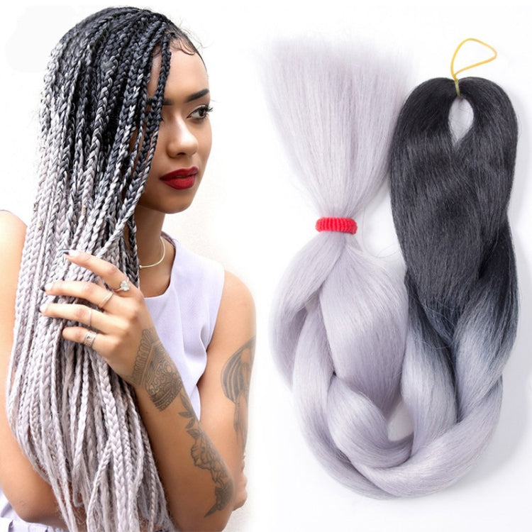 Fashion Color Gradient Individual Braid Wigs Chemical Fiber Big Braids, Length: 60cm(05 Black+Dark Brown) - Wigs by PMC Jewellery | Online Shopping South Africa | PMC Jewellery