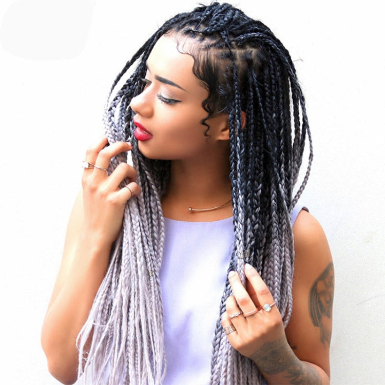 Fashion Color Gradient Individual Braid Wigs Chemical Fiber Big Braids, Length: 60cm(05 Black+Dark Brown) - Wigs by PMC Jewellery | Online Shopping South Africa | PMC Jewellery