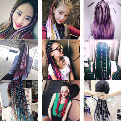 Fashion Color Gradient Individual Braid Wigs Chemical Fiber Big Braids, Length: 60cm(05 Black+Dark Brown) - Wigs by PMC Jewellery | Online Shopping South Africa | PMC Jewellery