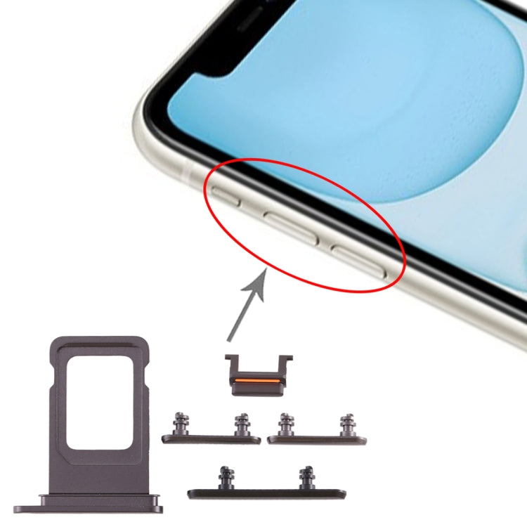 SIM Card Tray + Side Key for iPhone 11(Black) - Others by PMC Jewellery | Online Shopping South Africa | PMC Jewellery