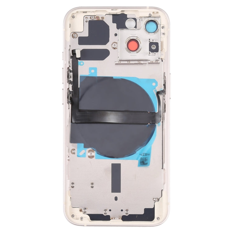 For iPhone 13 Battery Back Cover with Side Keys & Card Tray & Power + Volume Flex Cable & Wireless Charging Module(White) - Back Cover by PMC Jewellery | Online Shopping South Africa | PMC Jewellery