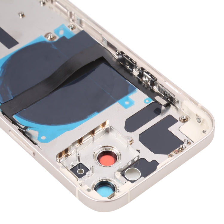 For iPhone 13 Battery Back Cover with Side Keys & Card Tray & Power + Volume Flex Cable & Wireless Charging Module(White) - Back Cover by PMC TechLife | Online Shopping South Africa | PMC TechLife