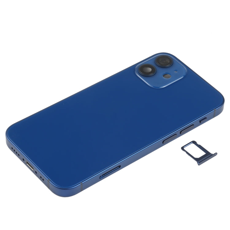 Battery Back Cover (with Side Keys & Card Tray & Power + Volume Flex Cable & Wireless Charging Module) for iPhone 12 Mini(Blue) - Back Cover by PMC TechLife | Online Shopping South Africa | PMC TechLife | Buy Now Pay Later Mobicred