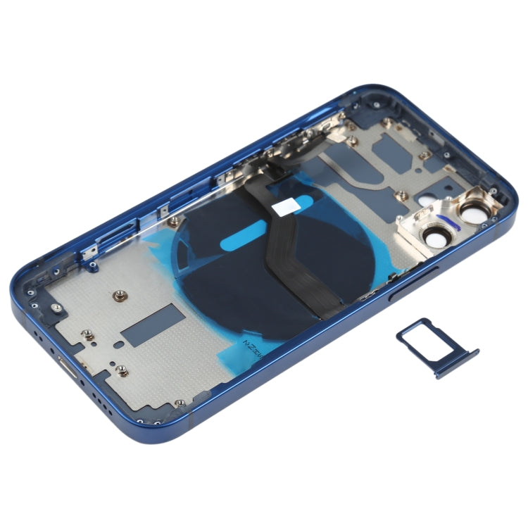 Battery Back Cover (with Side Keys & Card Tray & Power + Volume Flex Cable & Wireless Charging Module) for iPhone 12 Mini(Blue) - Back Cover by PMC TechLife | Online Shopping South Africa | PMC TechLife | Buy Now Pay Later Mobicred