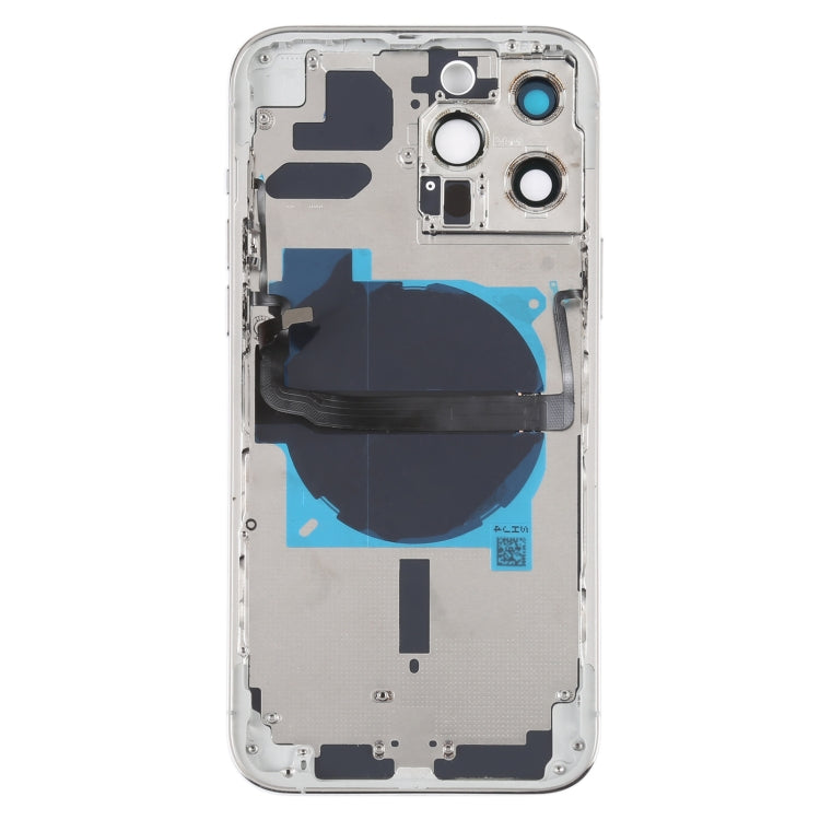 For iPhone 13 Pro Max Battery Back Cover with Side Keys & Card Tray & Power + Volume Flex Cable & Wireless Charging Module(White) - Back Cover by PMC TechLife | Online Shopping South Africa | PMC TechLife | Buy Now Pay Later Mobicred