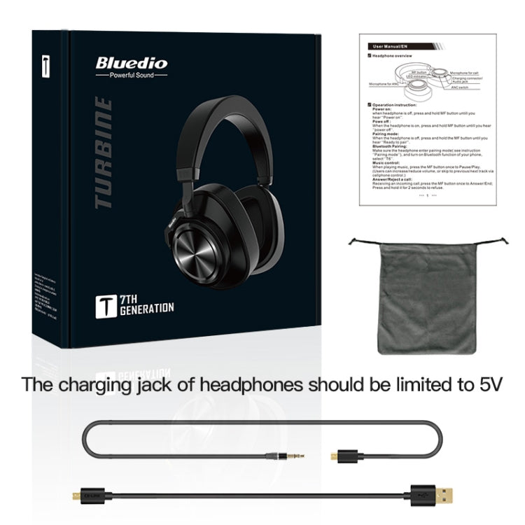 Bluedio T7 Bluetooth Version 5.0 Headset Bluetooth Headset(Black) - Headset & Headphone by Bluedio | Online Shopping South Africa | PMC Jewellery