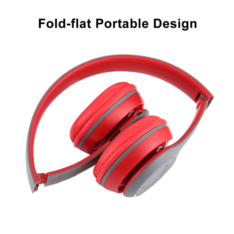 P47 Foldable Wireless Bluetooth Headphone with 3.5mm Audio Jack, Support MP3 / FM / Call(Red) - Headset & Headphone by PMC Jewellery | Online Shopping South Africa | PMC Jewellery
